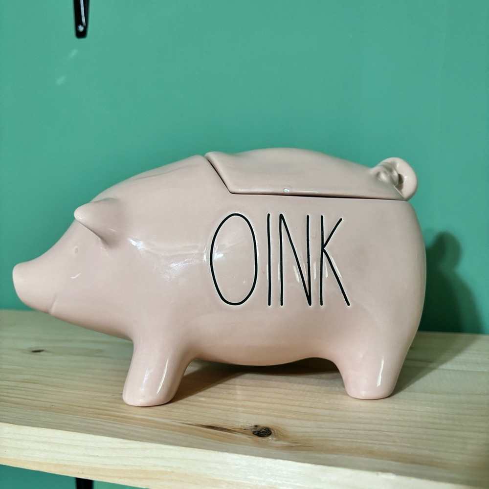 NEW Rae Dunn OINK Pink Pig Canister